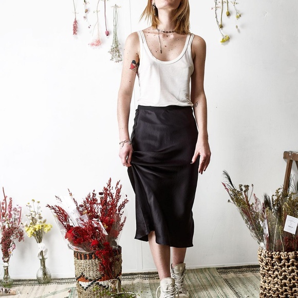 anine bing bar silk skirt